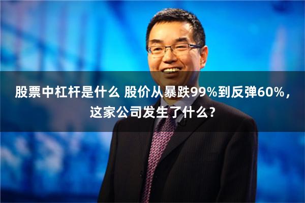 股票中杠杆是什么 股价从暴跌99%到反弹60%，这家公司发生了什么？