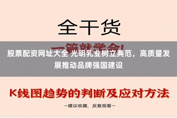 股票配资网址大全 光明乳业树立典范，高质量发展推动品牌强国建设