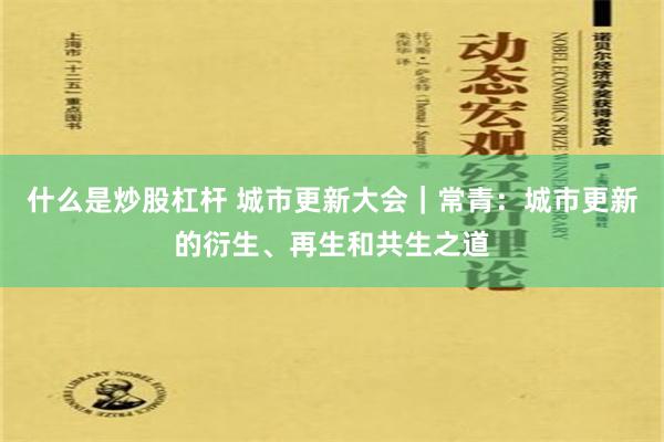 什么是炒股杠杆 城市更新大会｜常青：城市更新的衍生、再生和共生之道